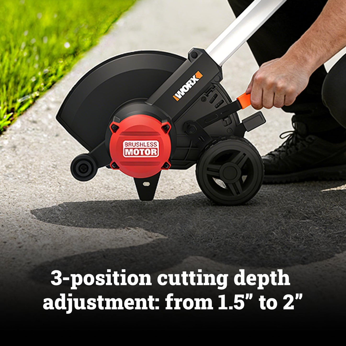 WORX Nitro Cordless Lawn Edger, 7'' Grass Edger with 3 Depth Settings, 20V Trencher with Dual Wheels & Brushless Motor, Battery & Charger Not Included, WG898.9
