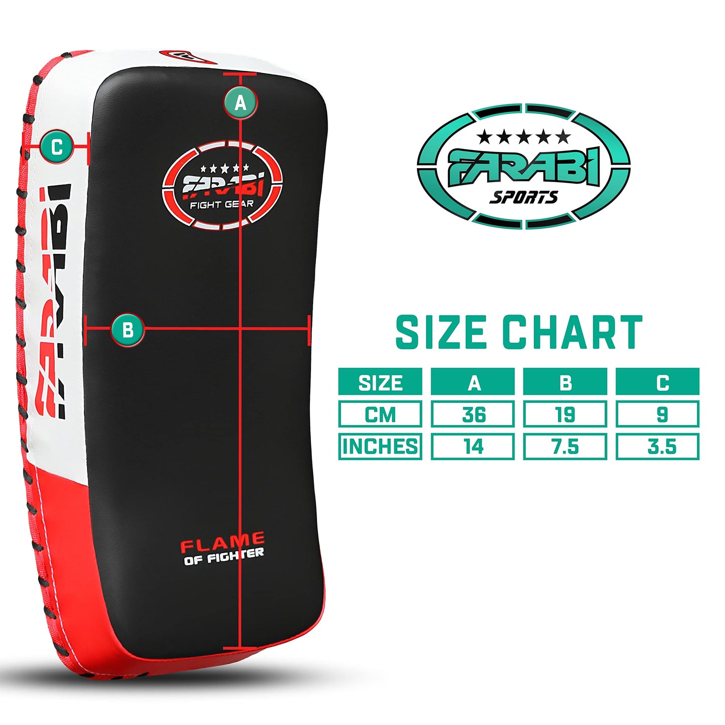Thai pad, Kickboxing Kick pad, Kick Training Strike Shield MMA Muay Thai pad Curved (Single Item)