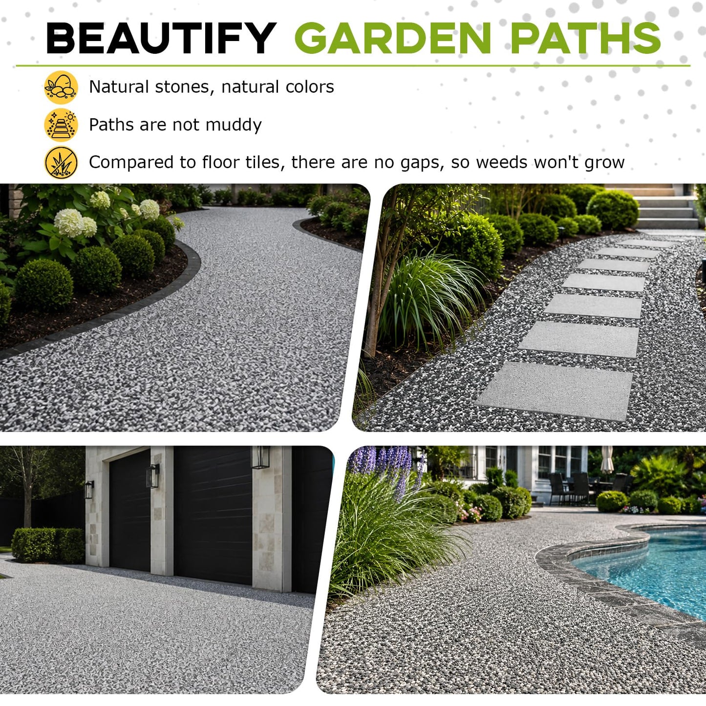 Ready-Mixed Sand & Resin Joint Mortar, Mixed Permeable High Strength, No Weeds, Safe High Pressure Cleaning, Suitable for Both Narrow & Wide Joints in Pavers, Tiles & Natural Stone (Grey)