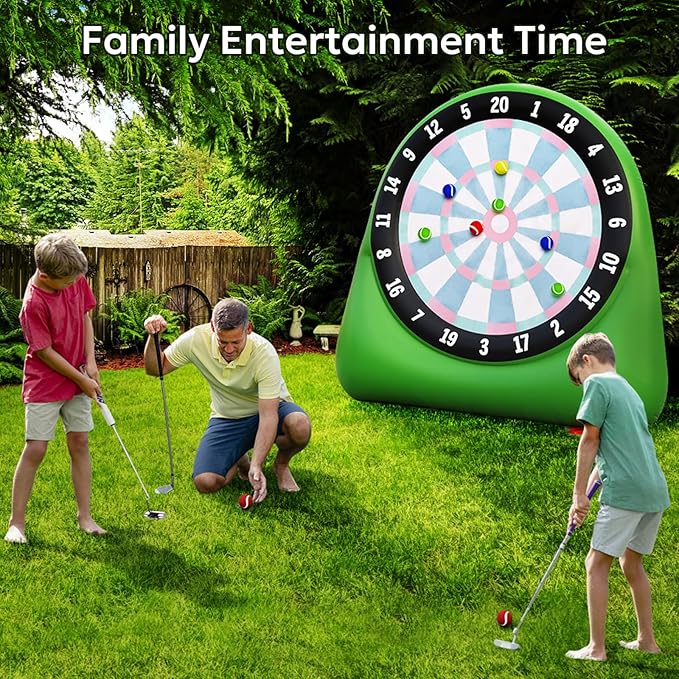 Inflatable Golf Targets for Backyard Outdoor Baseball Games Giant Dart Board Big for Kids Adults Family with 12 Kick Balls, Scoreboard & Air Pump