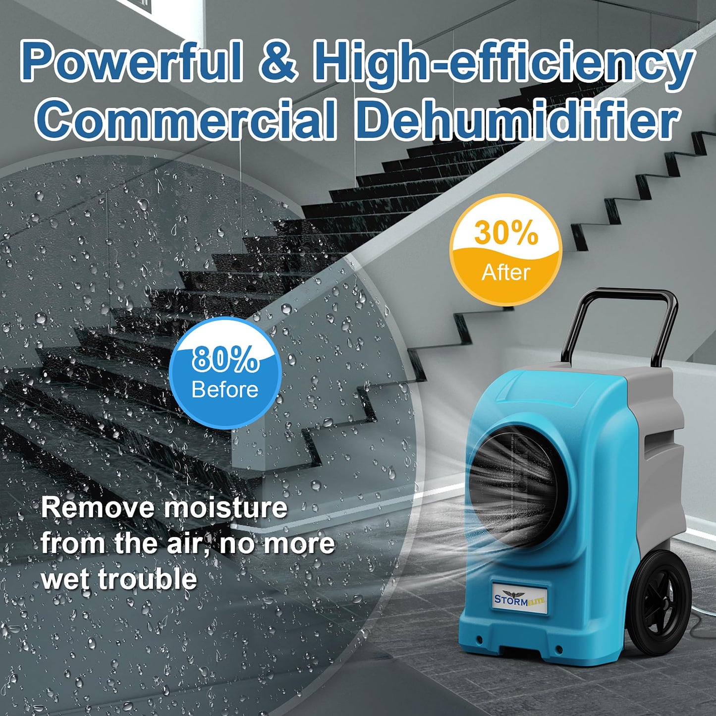 ALORAIR 270 Pints Commercial Dehumidifiers Smart Wi-Fi with Pump, Up to 3,000 Sq.Ft Coverage for Large Room or Basements, Industrial Dehumidifier with Drain Hose, 6 Years Limited Warranty