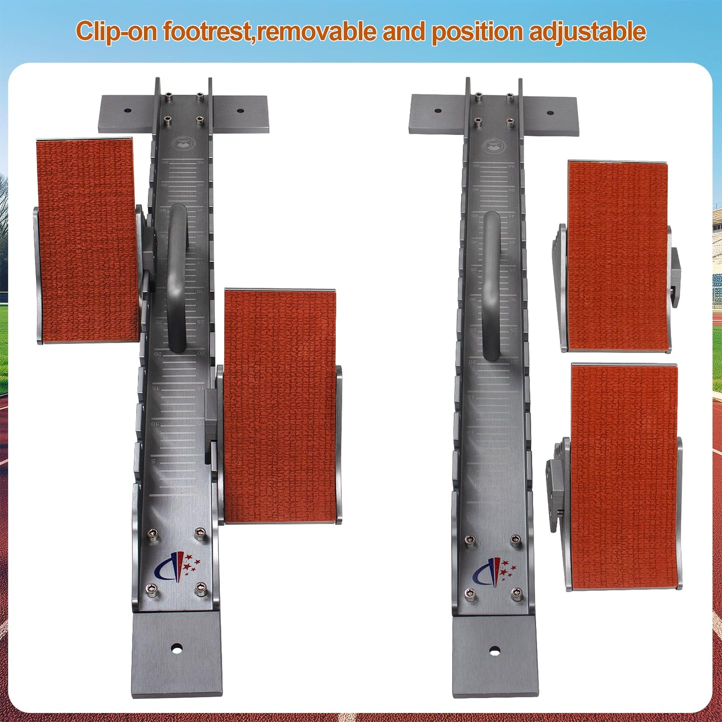 Vaolvpant 35in Starting Blocks with Premium Aircraft-Grade Aluminum 4 Angle Adjustable and Detachable Pedals Ideal for Running Enthusiasts Professional Track and Field Competitions