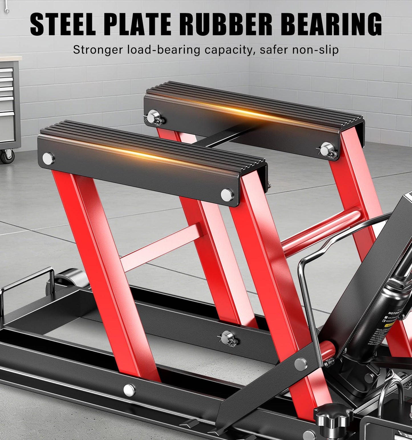 HUGOASIS 1500 LBS Heavy Duty Motorcycle Scissor Lift Jack, 4.5" to 14.6" Height, Portable Steel Construction for Motorcycle, ATV, Dirt Bike Maintenance with Optional Attachments