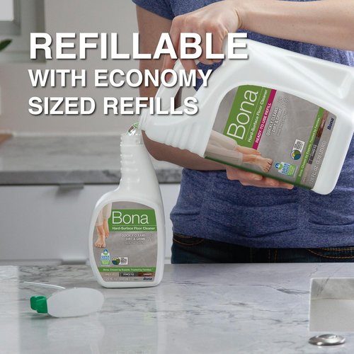 Bona Multi-Surface Floor Cleaner Spray - 32 Fl Oz - Unscented & Refillable | Residue-Free Solution for Stone, Tile, Laminate, Vinyl Floors
