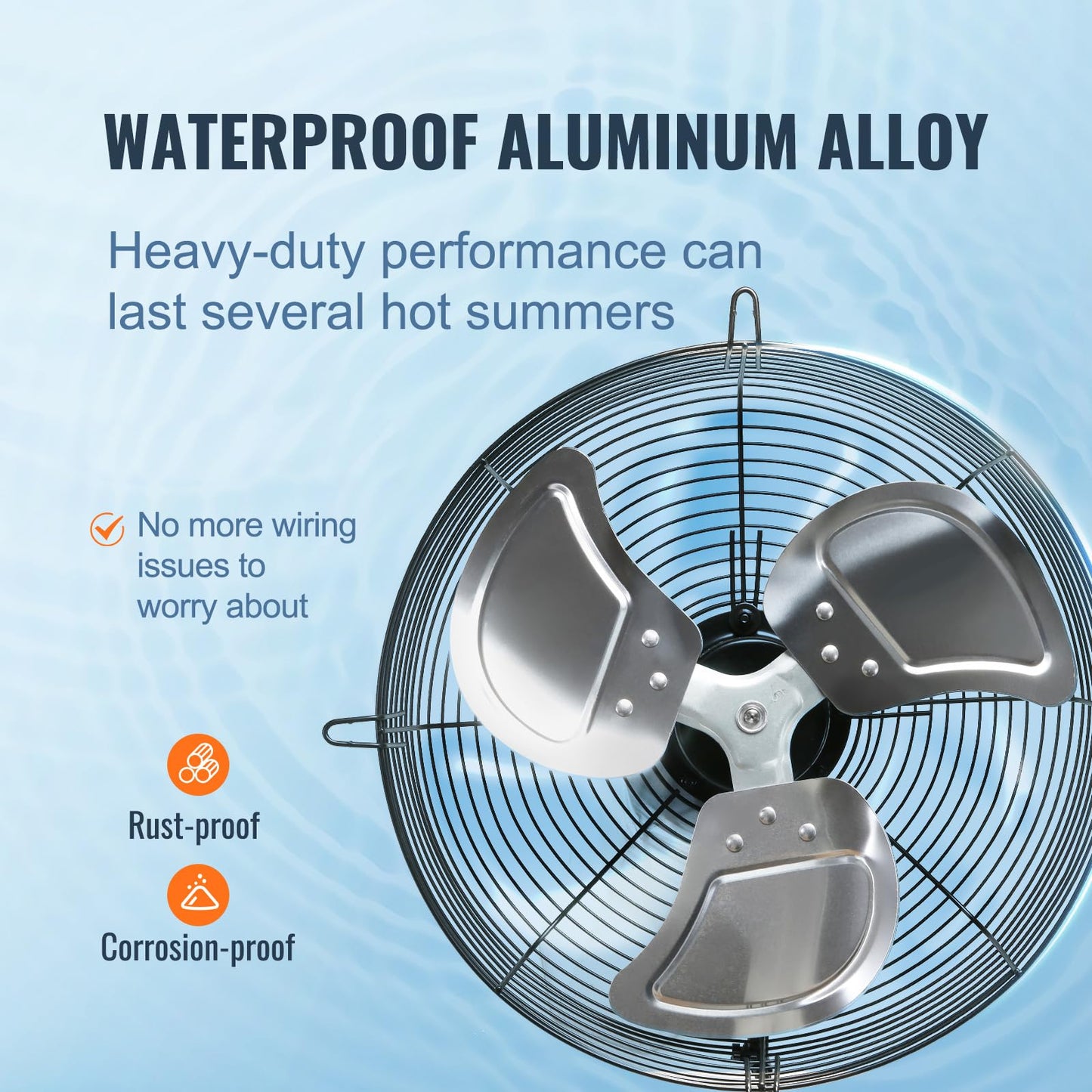 VEVOR 10'' Shutter Exhaust Fan, High-speed 820 CFM, Aluminum Wall Mount Attic Fan with AC-motor, Ventilation and Cooling for Greenhouses, Garages, Sheds, Shops, FCC