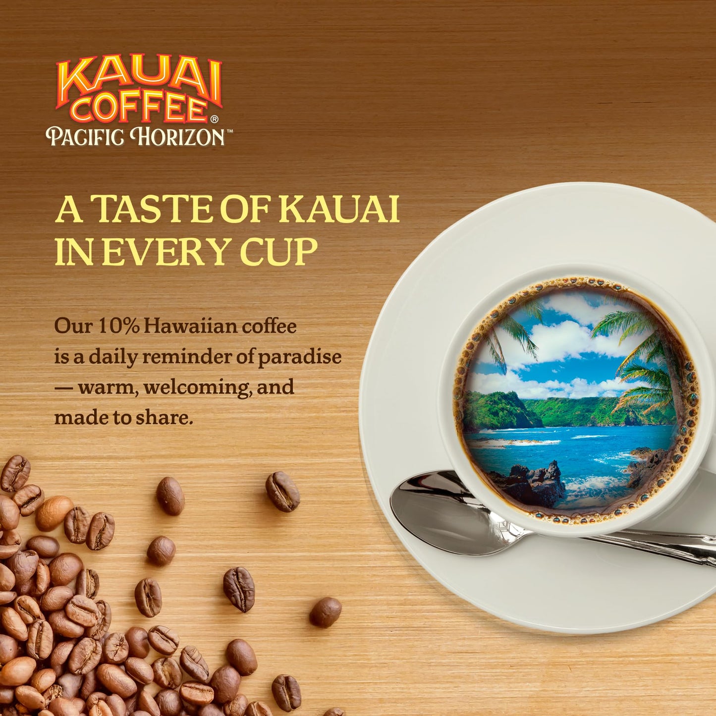 Kauai Coffee K-Cup Pods for Keurig Brewers – Arabica Coffee, 10% Hawaiian – Medium Roast, Bright Aroma With Light Floral Notes – Garden Isle, 1 Pack of 22 Single Serve K-Cups