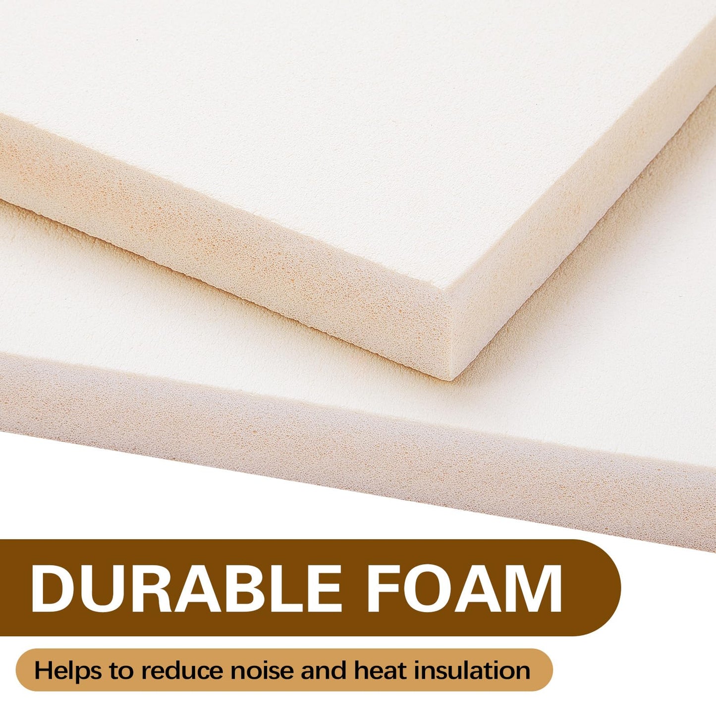 Pangda 4 Pcs 17 x 9 x 7/8 Inch Window Air Conditioner Insulated Foam Panels Insulation Winter Ac Side Surround Panels Kit with Top Seal Strip for Summer and Winter Indoor (Beige)