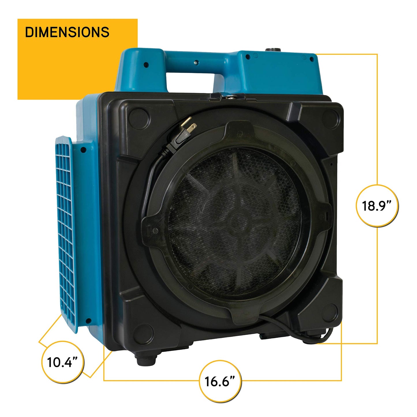 XPOWER X-2580 1/3HP 550 CFM Air Scrubber - Professional 4-Stage HEPA Mini Air Scrubber