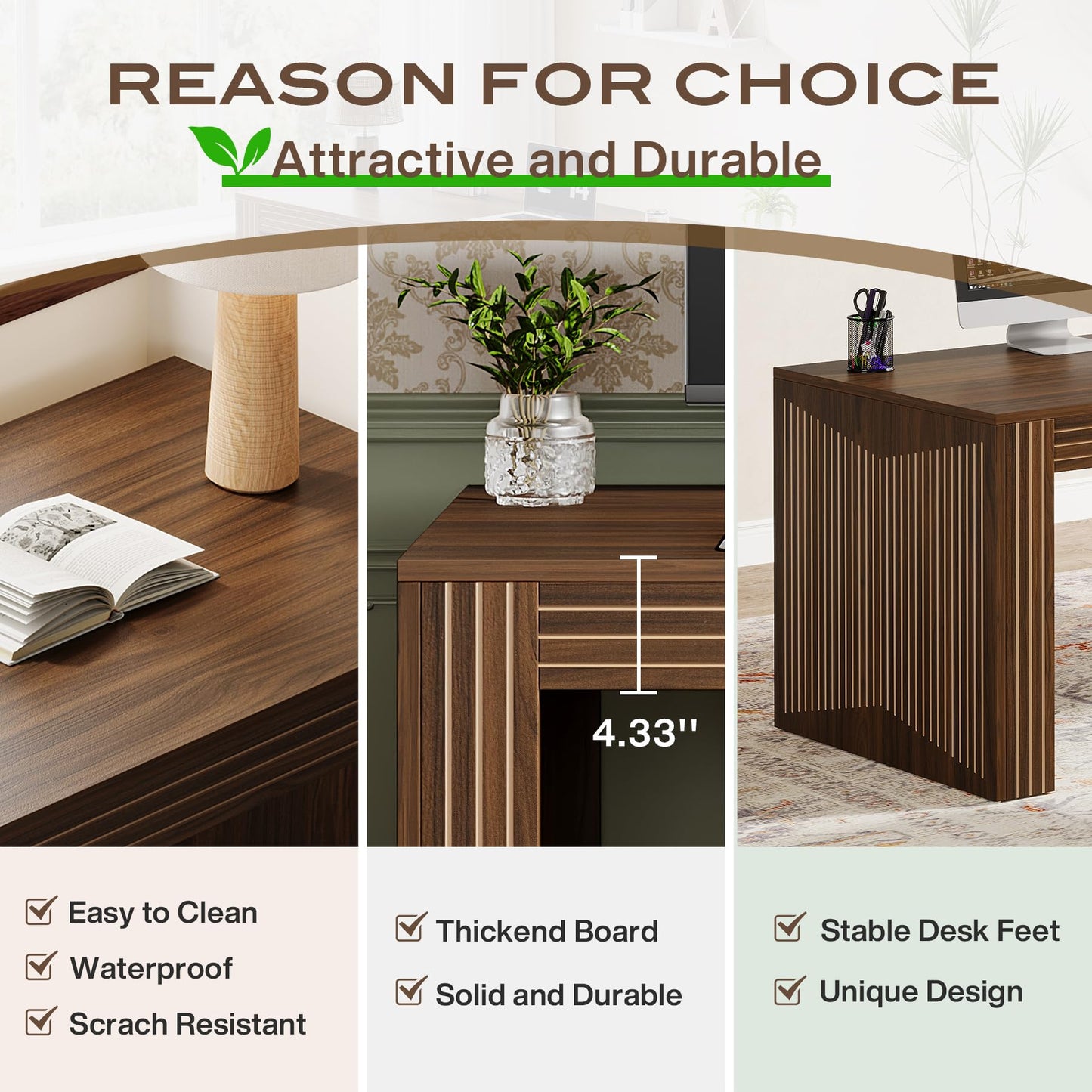 Tribesigns 79-Inch Extra Long Desk, Two Person Double Desk for Home Office, Wooden Long Computer Desk Writing Table for Office, Dark Brown
