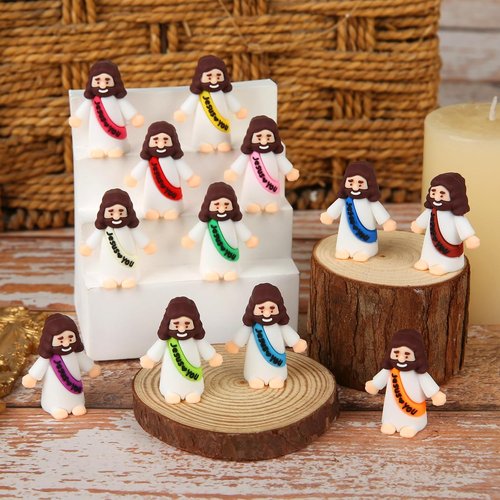 BSTCRAFT Mini Jesus Figures - 80 Pcs Tiny Religious Figurines for Easter Egg Stuffers & Sunday School