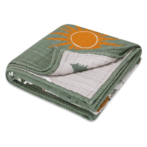 Babyletto 100% Organic Cotton Quilt, GOTS-Certified, 3-Layers of Ultra-Soft and Breathable Muslin - Calfornia
