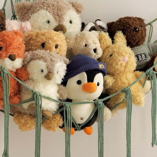 Mirolam Stuffed Animal Hammock - Large Corner Net for Plush Toy Storage & Display | Boho Bedroom Decor