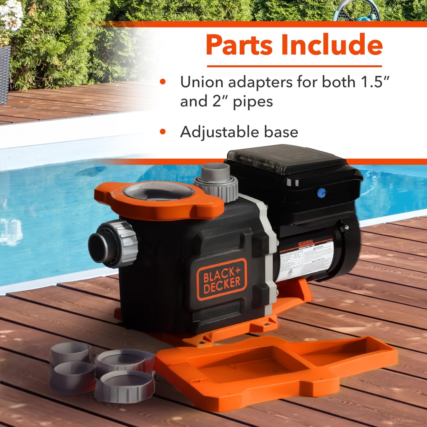 BLACK+DECKER 1.5 HP Variable Speed In Ground Pool Pump – WiFi Enabled, Energy Star Certified, Dual Voltage (115V/230V)
