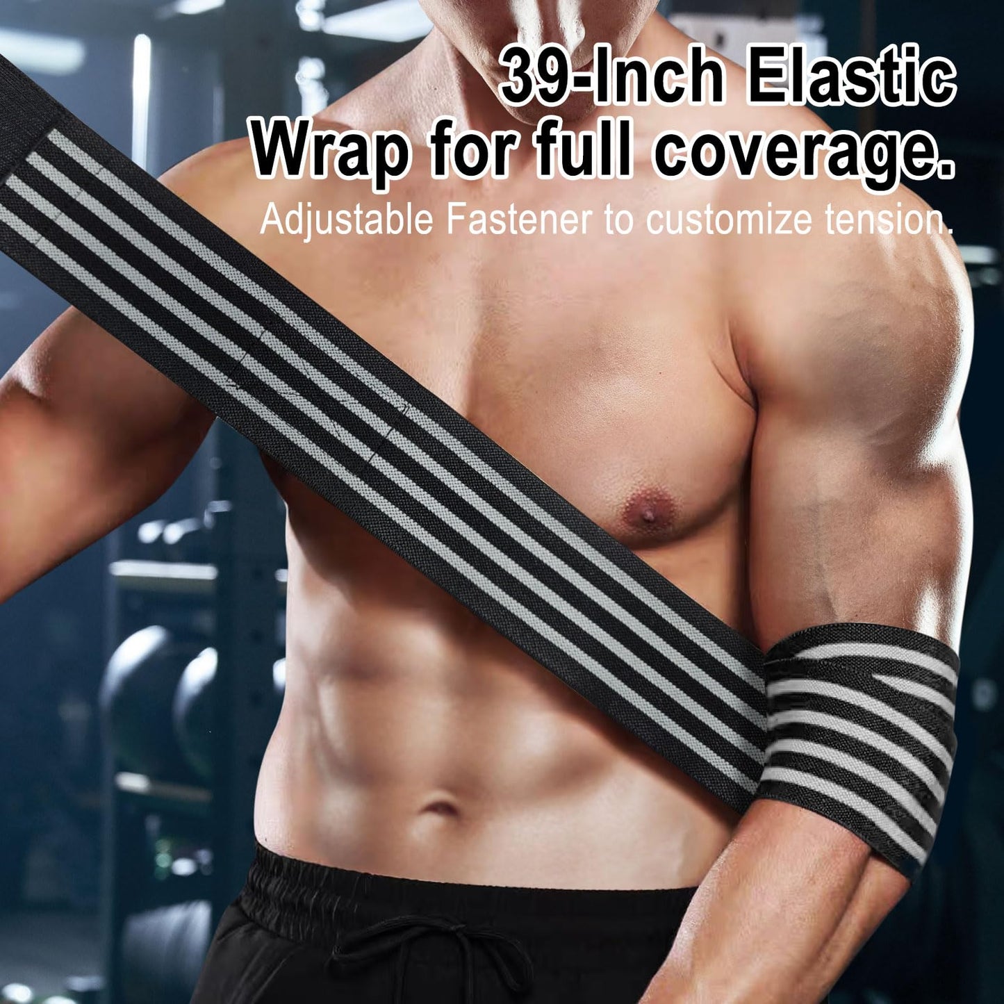 Elbow Wraps for Weightlifting, Elbow Straps for Weightlifting Gym Men Women - Elbow Support Sleeve for Weight lifting Bench Press, Cross Training & Powerlifting