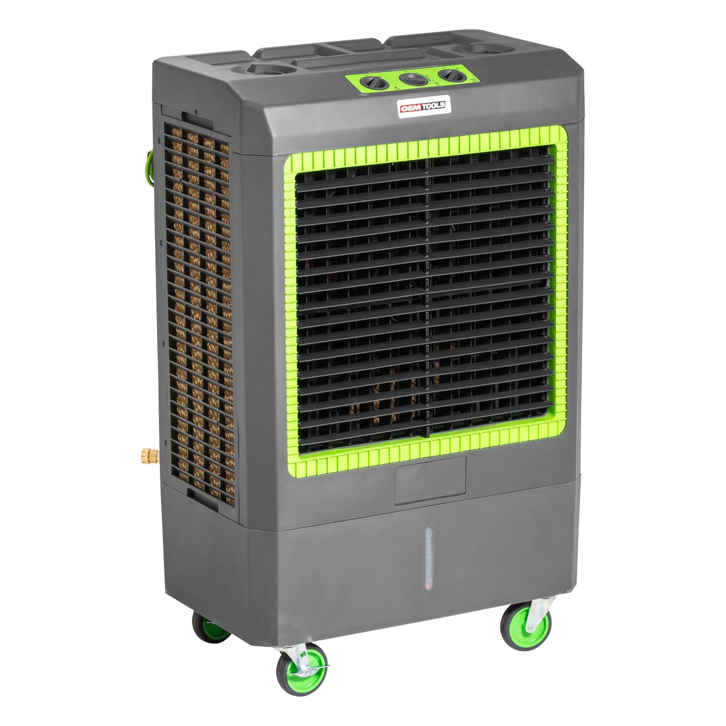 OEMTOOLS 23969 Swamp Cooler, Evaporative Air Cooler, 3-Speed Fan, Cools 1600 sq ft, 5300 CFM, Indoor and Outdoor, Includes Tool Tray and Large Casters, GFCI Plug for Outdoor Safety