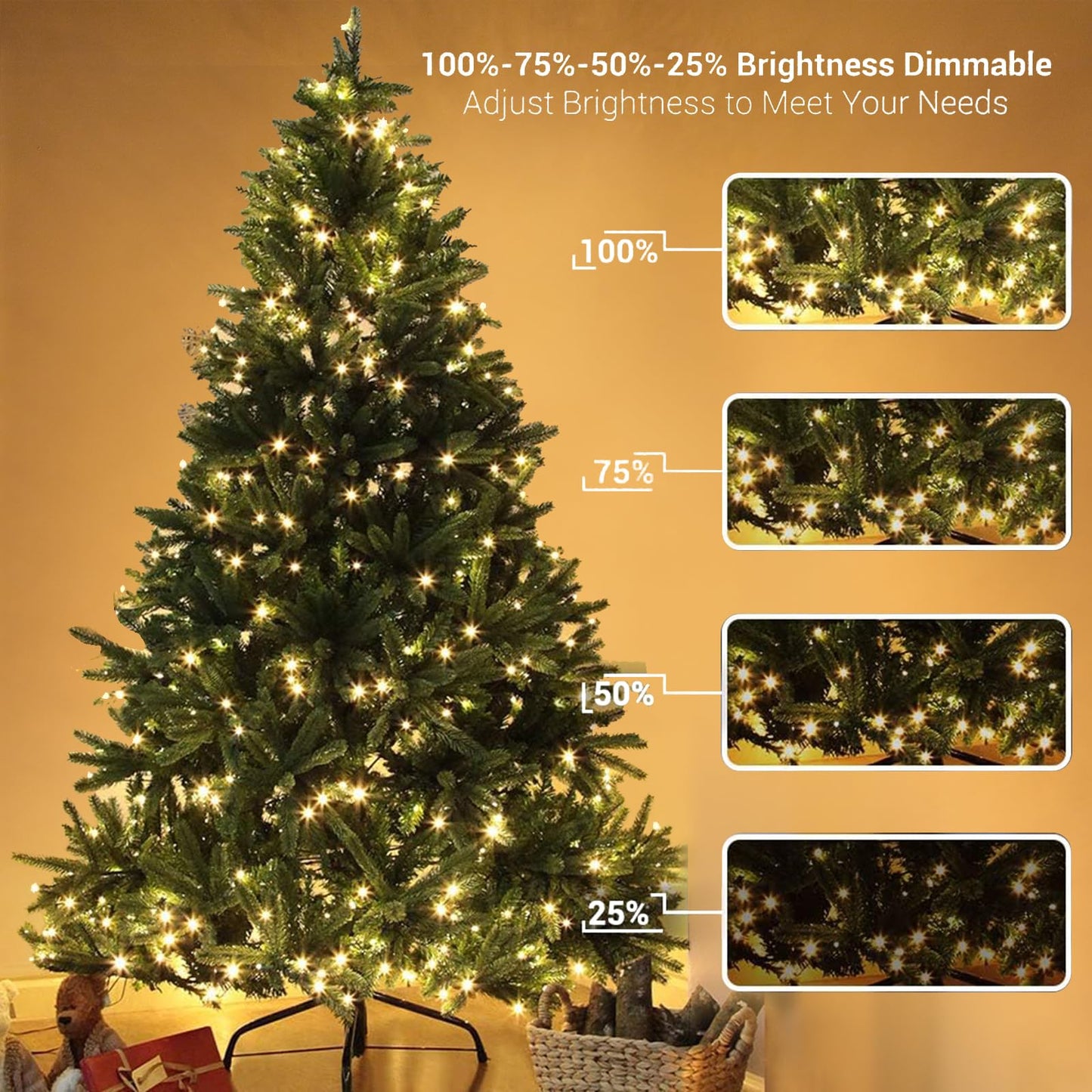 Upgraded 218FT 650 LED Color Changing Christmas String Lights Outdoor/Indoor, Remote Control & 11 Modes & Timer Green Wire Christmas Tree Lights, Waterproof Fairy String Lights for Tree Xmas Garden
