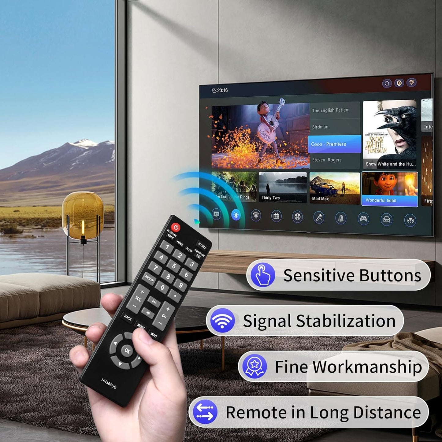 Auilzlz NH305UD Universal TV Remote Control for All Emerson TVs