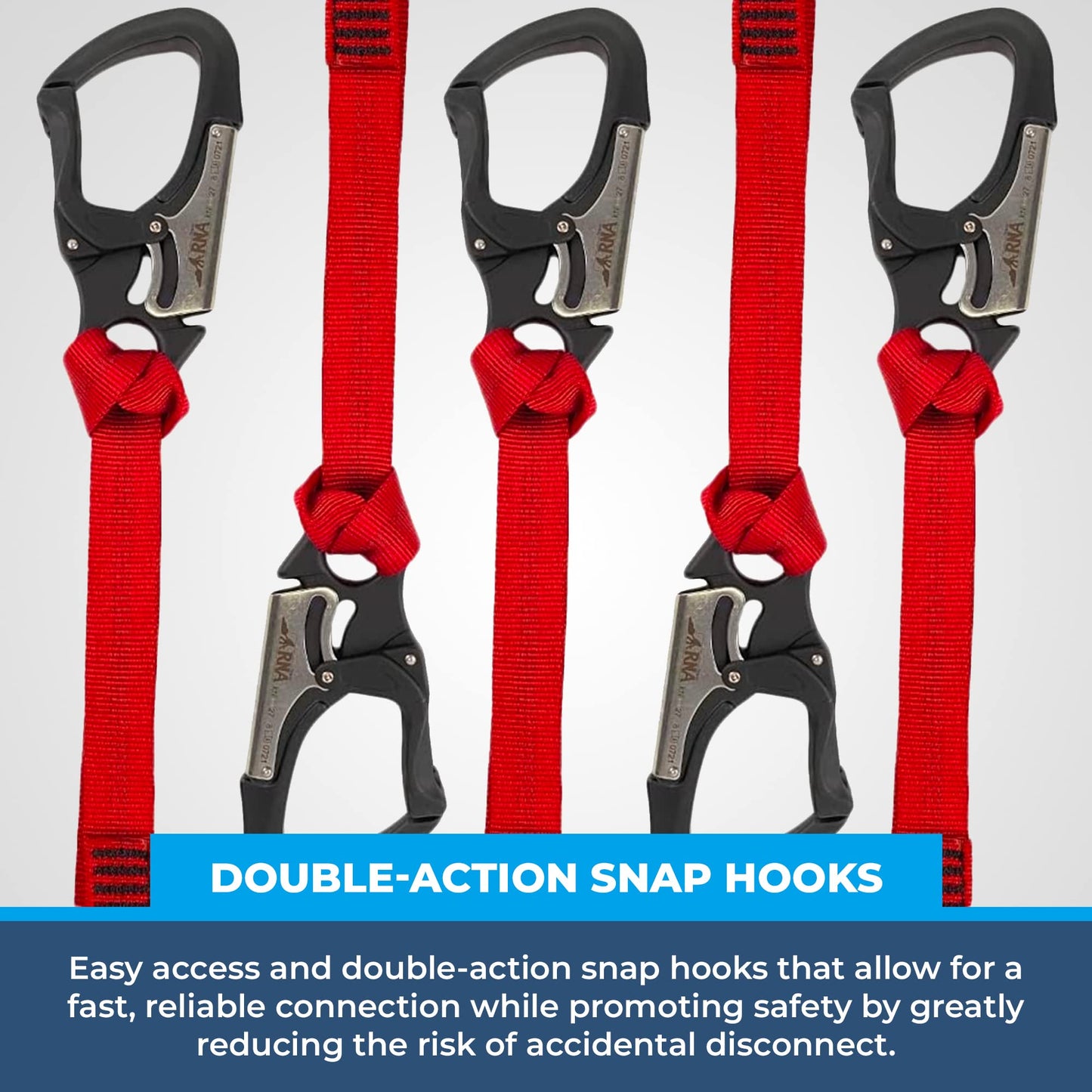 Rock-N-Arbor RNA Squatch Draw Speed Line Slings, 1-Inch Nylon Speed Line with Double-Action Snap Hook, Arborist and Rigging Gear, 40 inches, 6-Pack, Red