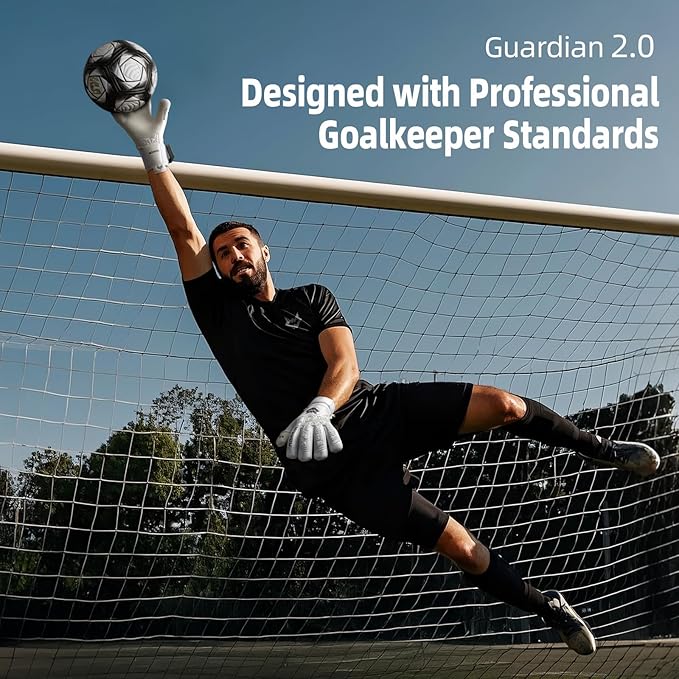 WVVOU Soccer Goalie Gloves for Adults and Youth, High Performance Goalkeeper Gloves with 5 Detachable Finger Saves, Soccer Gloves with 4mm Sticky Latex Palm