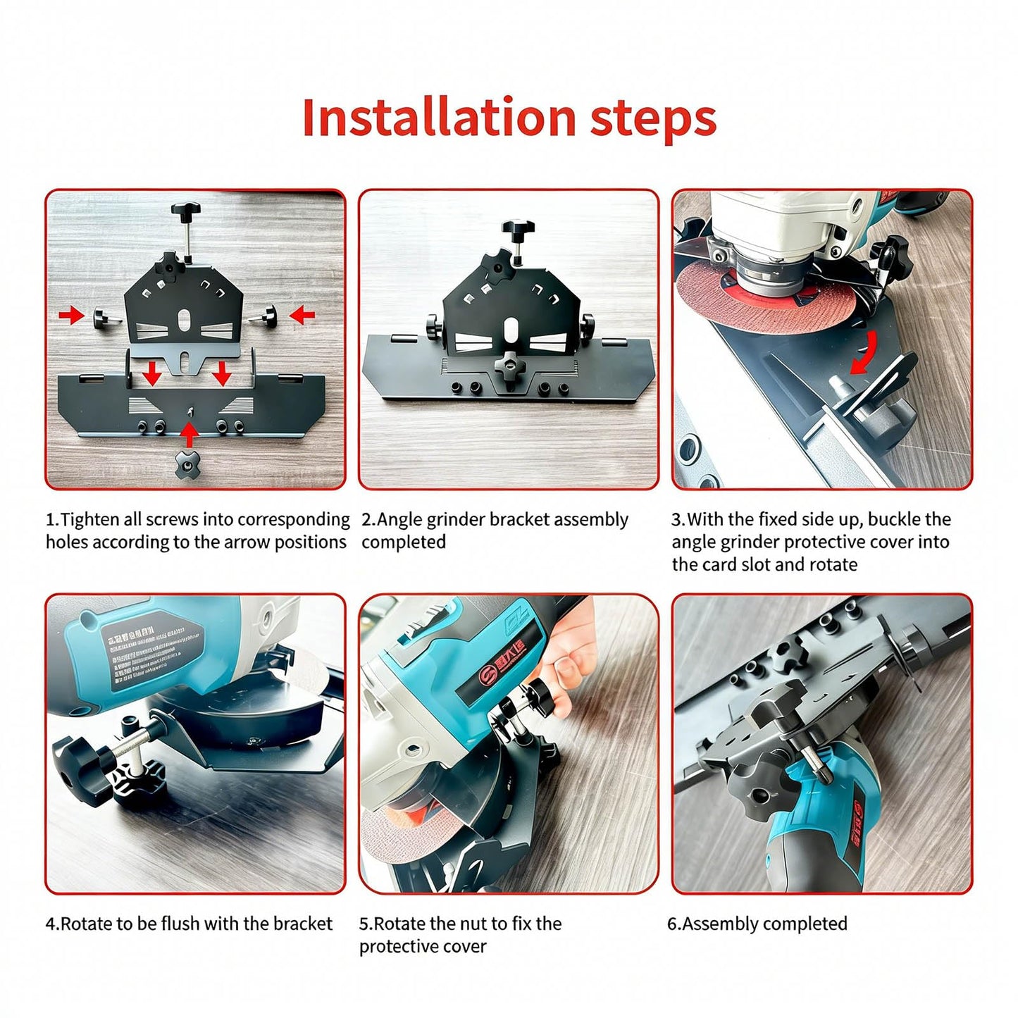 45 Degree Tile Chamfering Tool, Angle Grinder Tool for Tile Chamfering, Tile Cutting Tools ONLY for 4-1/2’’ & 5’’ Angle Grinder with Red Knobs