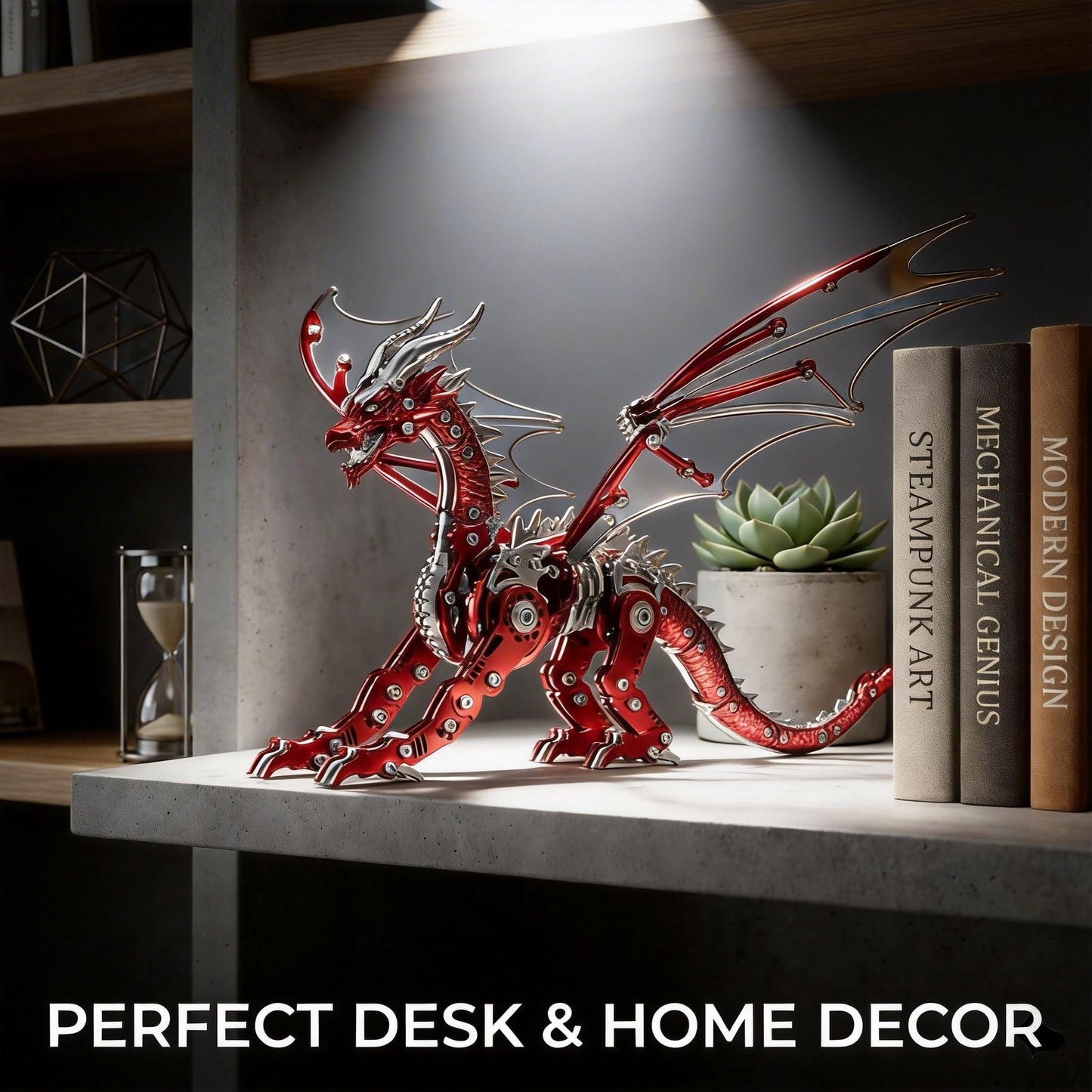 LONGPIN 3D Model Kits for Adults,Metal Dragon Puzzle Building Set,Collectible Mechanical Engineering Crafts for Home Office Decoration & Gift(Golden)