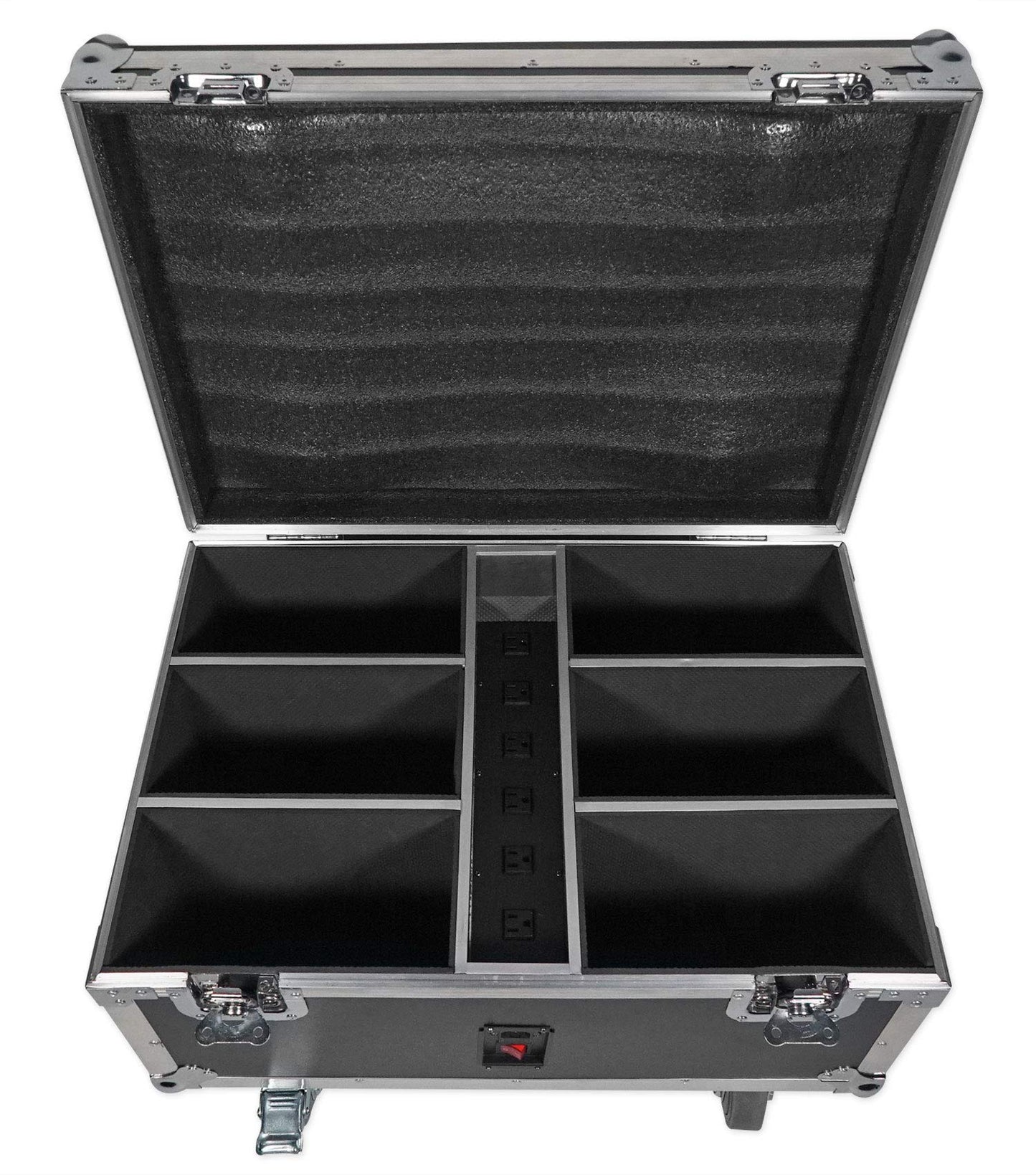 Rockville Best Pack 60 (6) Black 54W Battery Wash Lights, RGBWA+UV, Wireless DMX, Charging Case, Long-Life Battery, LCD Display, for DJs and Events