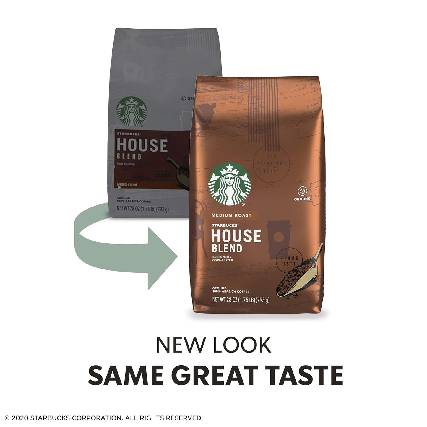 Starbucks Medium Roast Ground Coffee - House Blend - 100% Arabica - 28 oz. Bag
