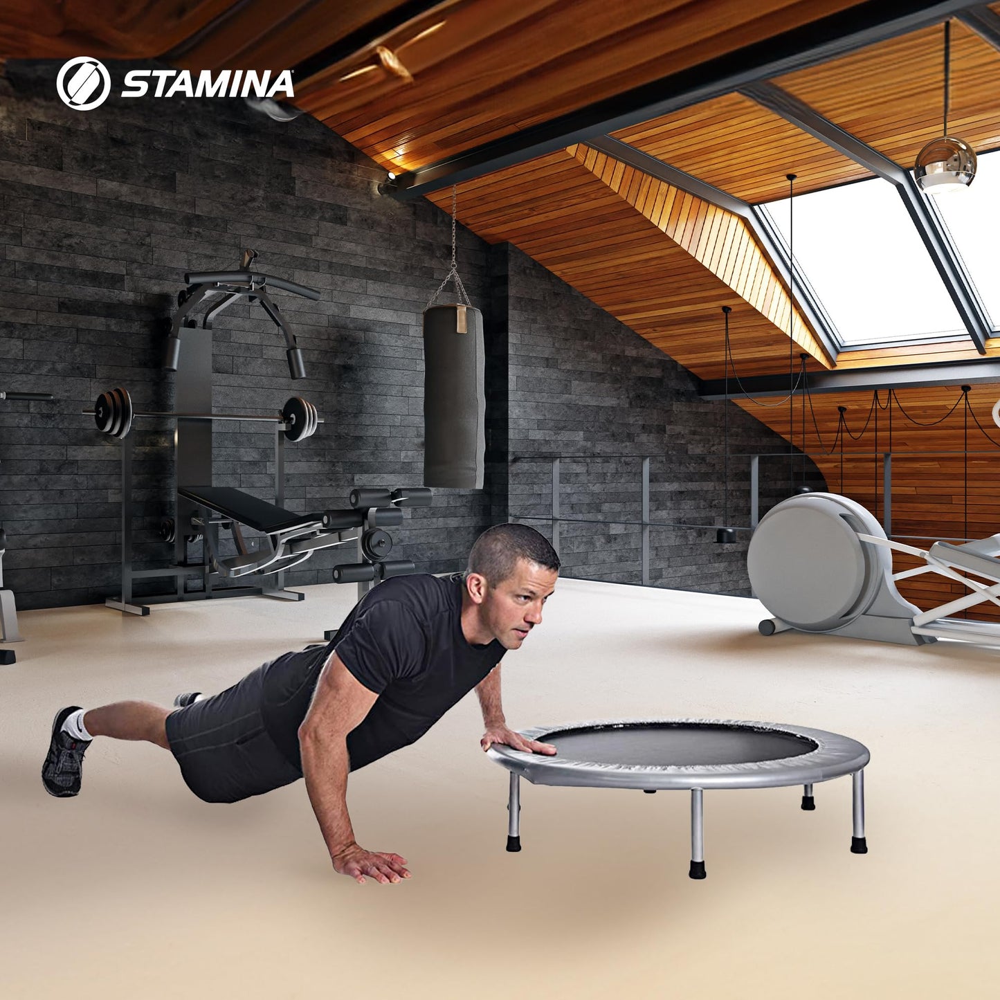 Stamina 36-Inch Folding Trampoline | Quiet and Safe Bounce | Supports Up To 250 Pounds