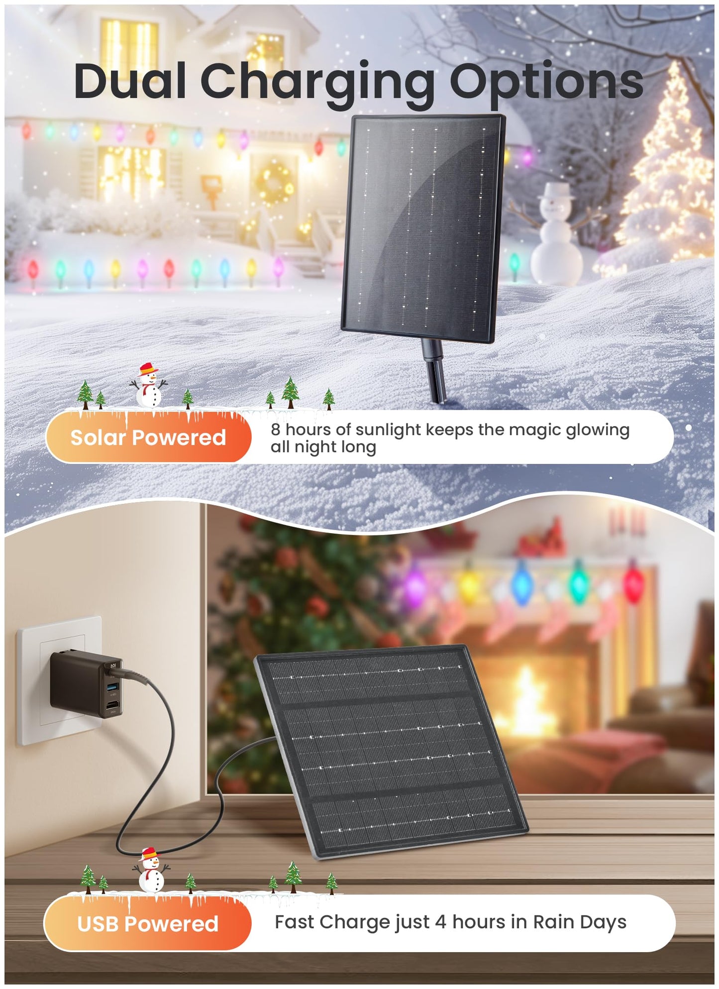 Minetom Solar Christmas Pathway Lights - 32FT 20 LED, 2 Pack, Multicolor Strawberry, Polycarbonate, 8 Modes with Timer