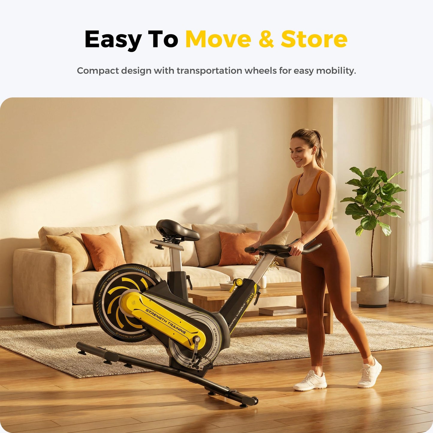 ZAZARI Compact Magnetic Exercise Bike, Space-Saving Rear Flywheel Stationary Bike for Home, 7-Level Lever Resistance, 330 lbs Capacity, Whisper Quiet Indoor Cycling Bike, Black