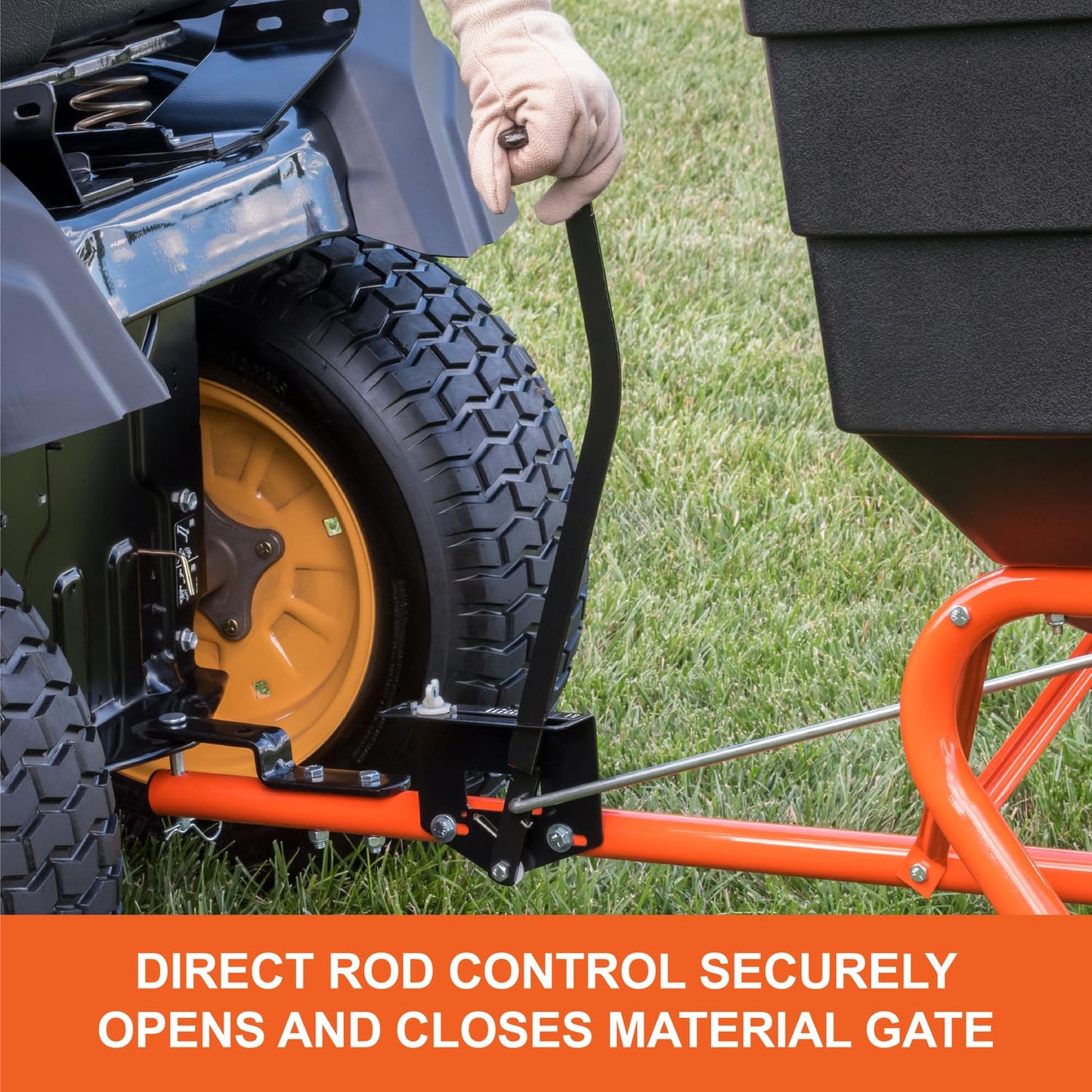 Agri-Fab Tow Behind Broadcast Spreader for Seed, Fertilizer, Salt and Ice Melt, 185 lb Capacity Lawn and Garden Spreader with 12 Ft Spread Width