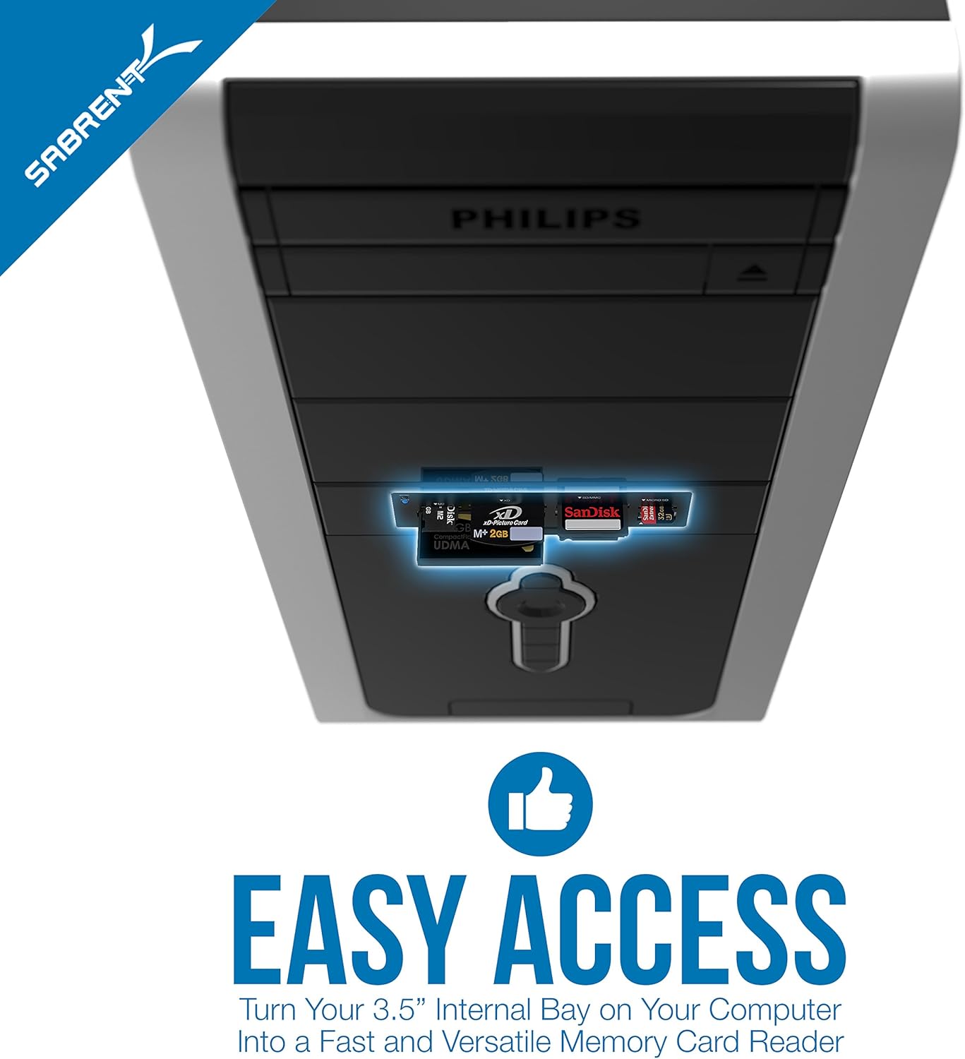 SABRENT 74 1 3.5 Inch in Internal Flash Media Card Reader/Writer with USB Port (CR-USNT)