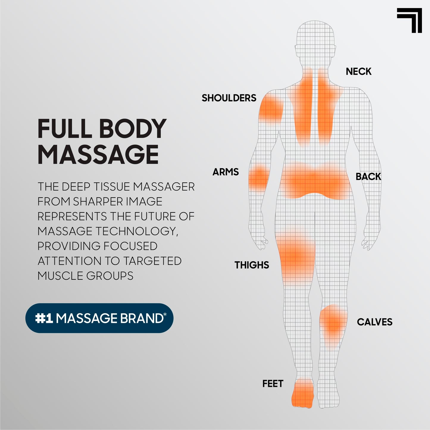 Sharper Image PowerBoost Max Massage Gun | Anti-Stall Deep Tissue Percussion Massager | 7 Speeds | Workout Muscle Recovery | Pain Relief | Back Shoulder Massager | Massage Tool | Gifts for Men Women