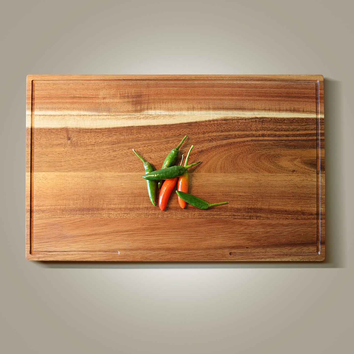 Acacia Cutting Board for Kitchen 19.7 x 12.2 Inch (ExtraThick 1.6") Non Toxic Wood Chopping Board for Meat, Cheese, Wooden Charcuterie Boards with Handle, Hardwood Butcher Block (Oil & Plate Included)