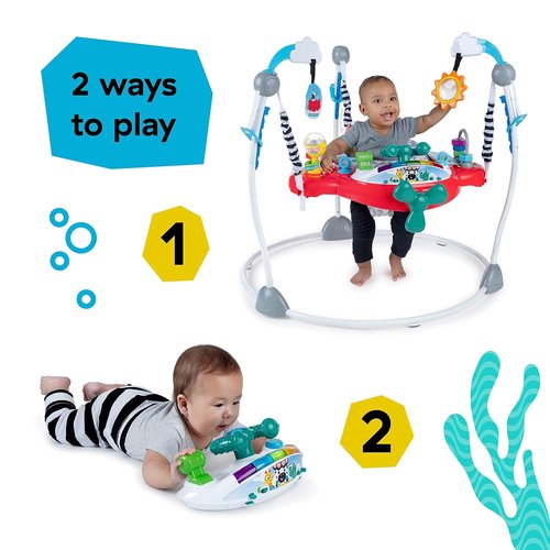 Baby Einstein 2-in-1 Interactive Jumper - Ocean Explorers Airplane Adventure Activity Center for Ages 6+ Months | Max Weight 25 lbs.