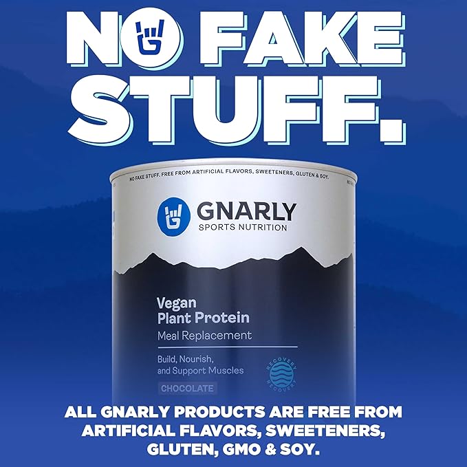 Gnarly Nutrition Vegan Plant Protein ??Chocolate Vegan Protein Powder, NSF Sport Certified ??Meal Replacement, Daily Nutritional Boost ??Lactose Free Powder ??Chocolate, 28.2 oz
