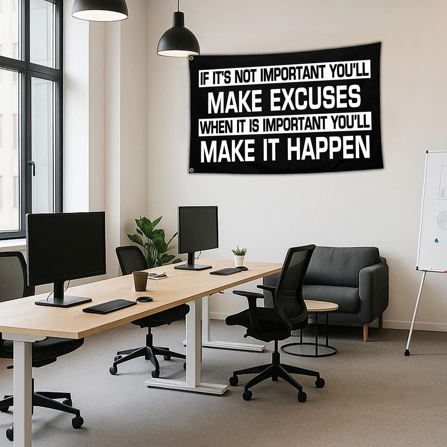 Vesnote Discipline Motivational Gym Banner Flag 3x5 Ft Gym Motivational Posters Flags for Home Gym Room Guys Office Bedroom Motivation Wall Art Decor