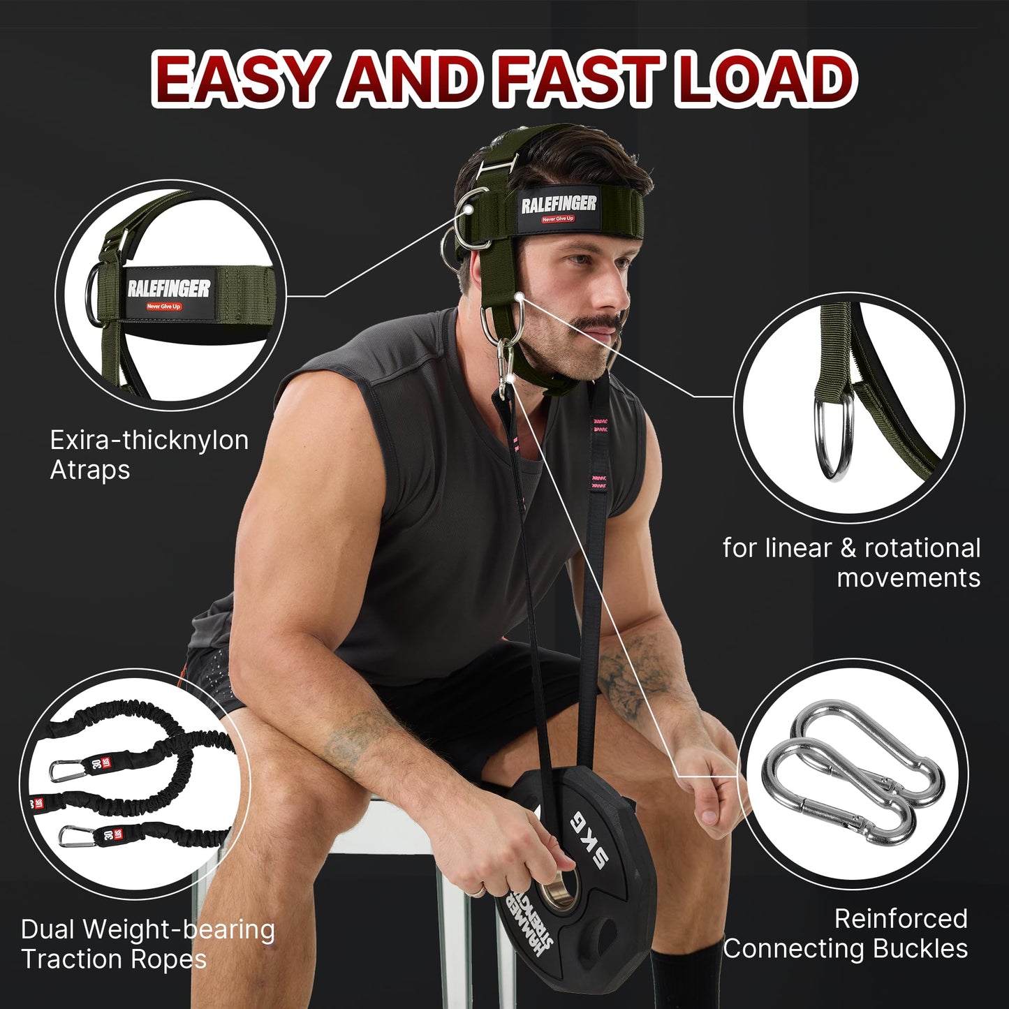 Neck Exerciser and Neck Trainer- Neck Training with 30lb Resistance Bands，Neck Strengthener Workout Equipment