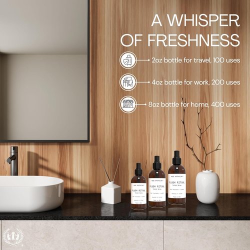 Muse Apothecary Flush Ritual - Refreshing Toilet Spray with Natural Essential Oils | 4 oz Coconut & Sandalwood
