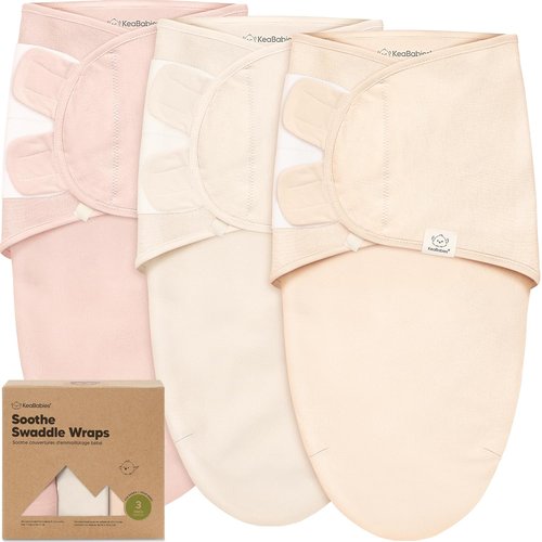 3-Pack Organic Baby Swaddle Sleep Sacks - Soft & Snug Swaddles for Newborns 0-3 Months | Angelic Color