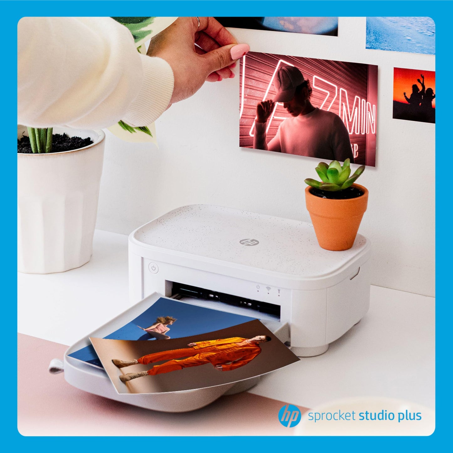 HP Sprocket Studio Plus 4x6 Wireless Instant Photo Printer, 118 Sheets + 3 Cartridges, Wi-Fi, Premium Dye Sublimation, Compact Home Use, Prints Vibrant Color Pictures, Editing App for Fun Photos
