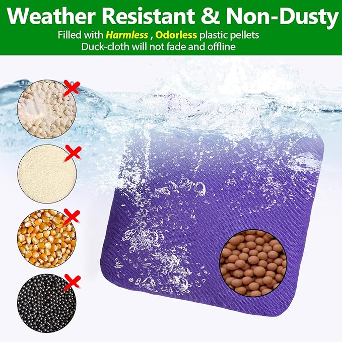 EunHo Cornhole Bags Set of 8 Regulation Size & Weight Corn Hole Bean Bags Official Professional All Weather for Tossing Game with Carry Case