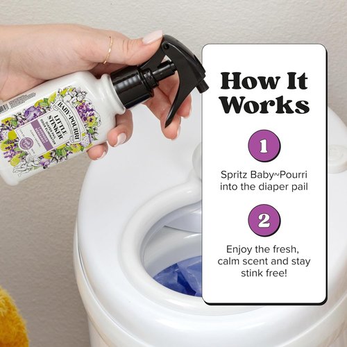 Baby-Pourri Little Stinker Diaper Pail Deodorizer Spray - 3.4 Fl Oz | Up to 150 Uses, Lavender & Eucalyptus Scent