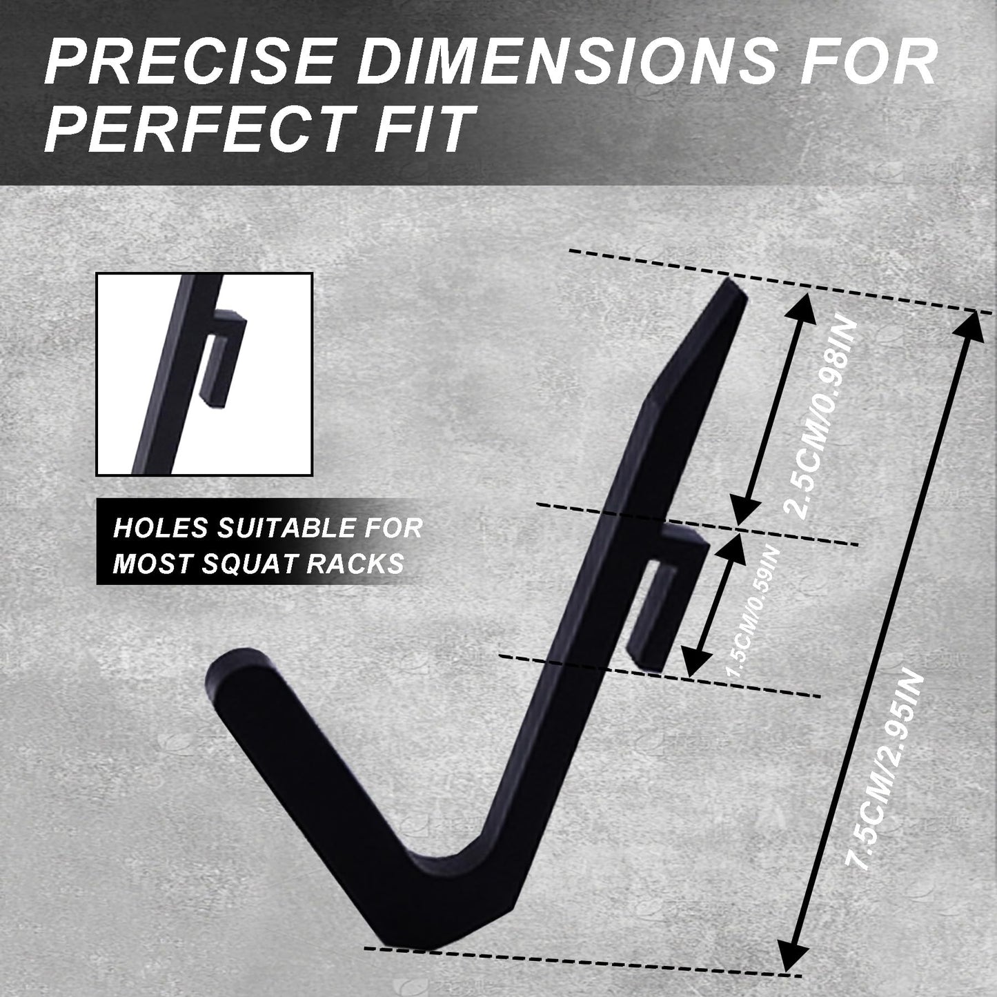J Bryant J Hooks for Power Rack 6 Pack, Squat Rack Storage Hooks with Multi-Use Hanging Design, Gym Rack Attachments for Bands, Cable Handles, Belts, Chains & Accessories