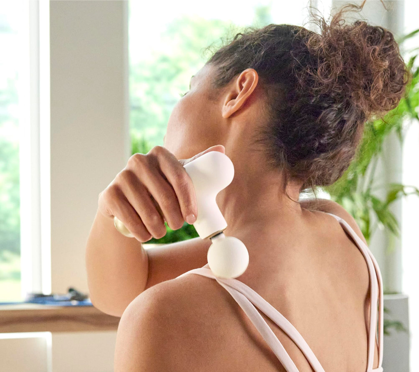 Sharper Image PowerBoost Mini Massage Gun - Portable Deep Tissue Percussion Massager | Muscle Recovery & Pain Relief | Quiet Cordless Handheld Massage Tool | Powerful & Compact| 4 Speeds| Travel Pouch