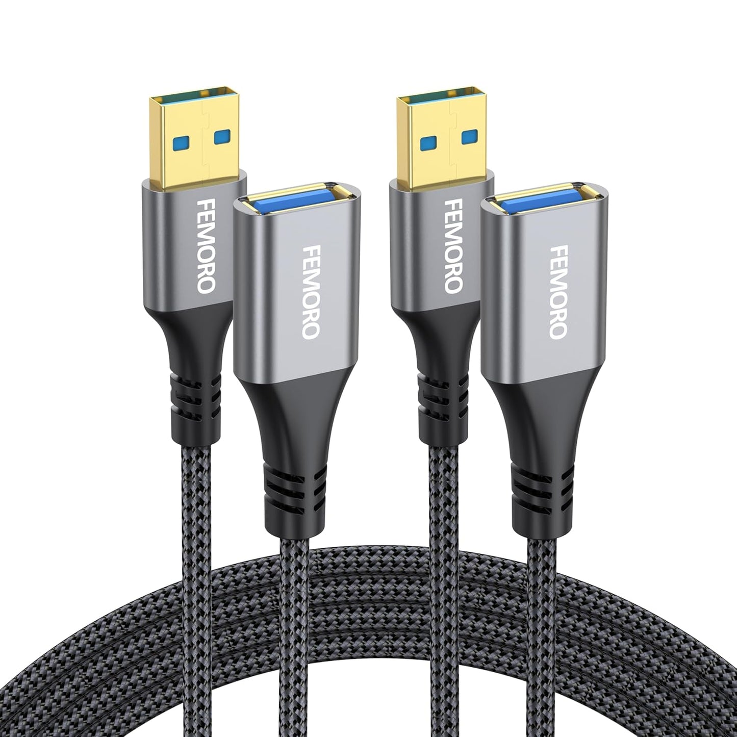3ft Pack 2, 3.0 5Gbps 15W USB Extension Cable of Type A Data Transfer & Charging Sync Extender Male to Female for Mouse