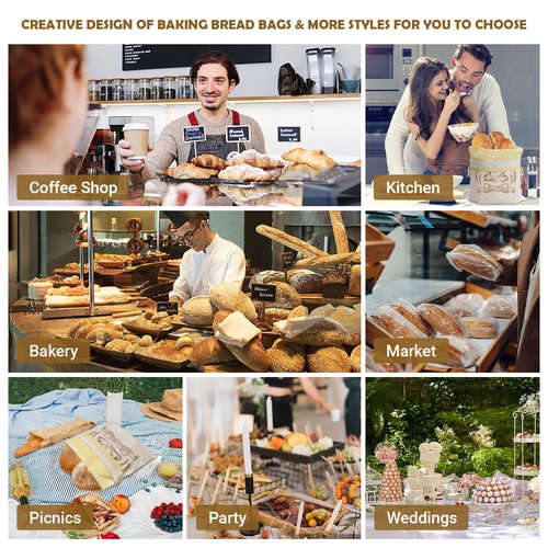 Large Linen Beeswax Bread Bags(2 Pack) Sourdough Bread Bags Reusable Double-Lock Freezer Baking Container Gift Giving for Homemade,Loaf,Sourdough,Food Storage (Plain Colour Patterns)