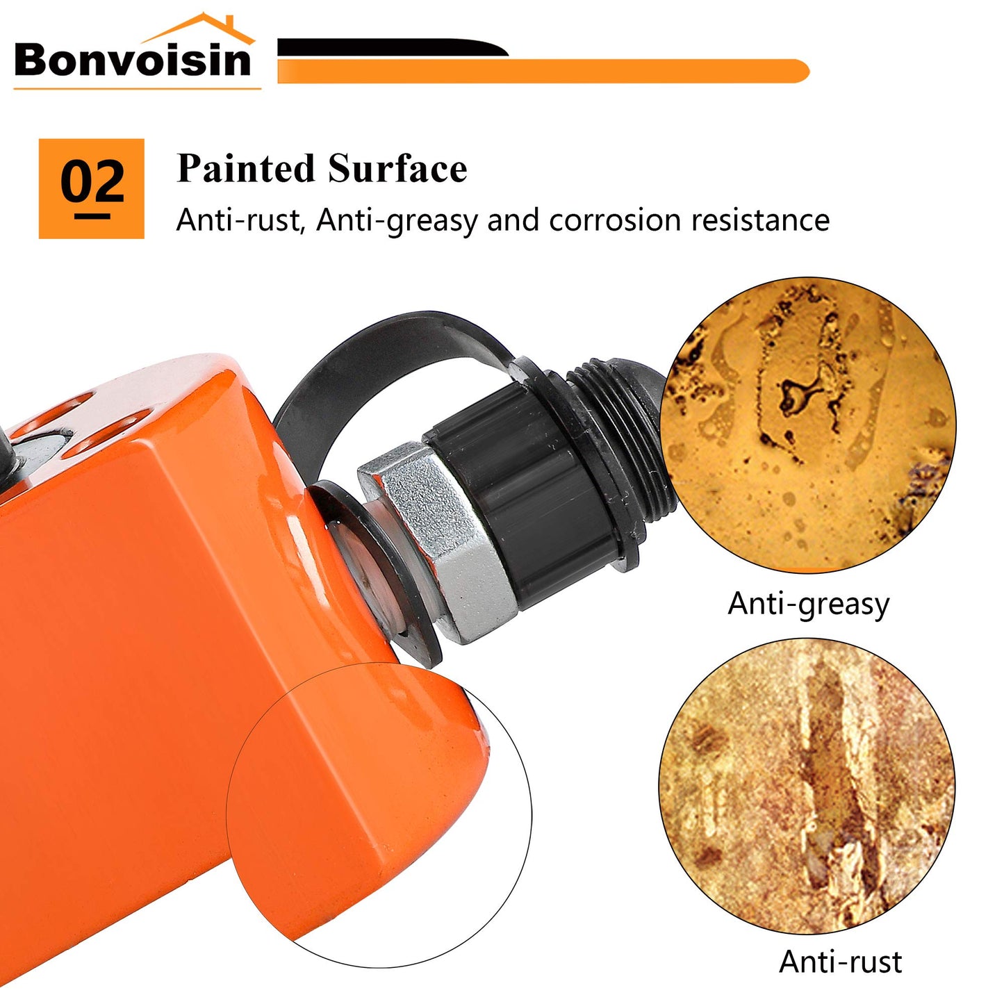 Bonvoisin 20T Hydraulic Cylinder Jack Porta Power Multi-Section 1.1” Stroke Mini Hydraulic Ram with CP-180 Hydraulic Hand Pump for Machinery Shipbuilding