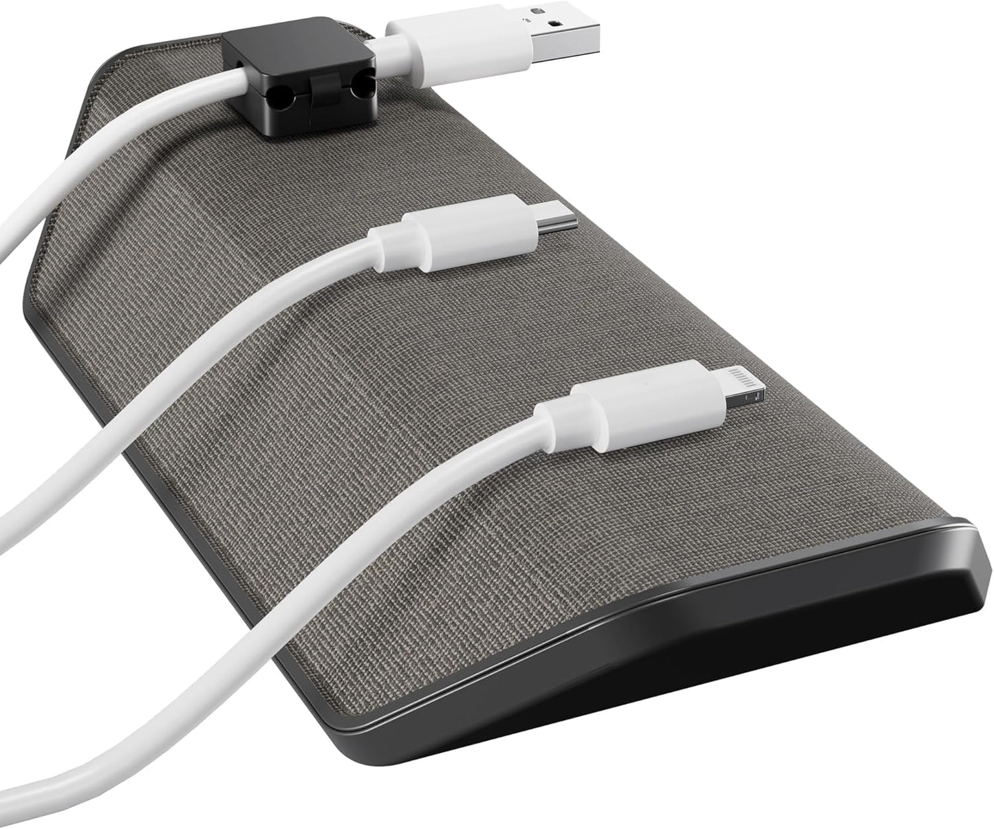 CHARGEWORX 3 Magnetic Cable Organizer Weighted Non-Adhesive Cord Holder with Magnetic Clips for USB-C, Lightning