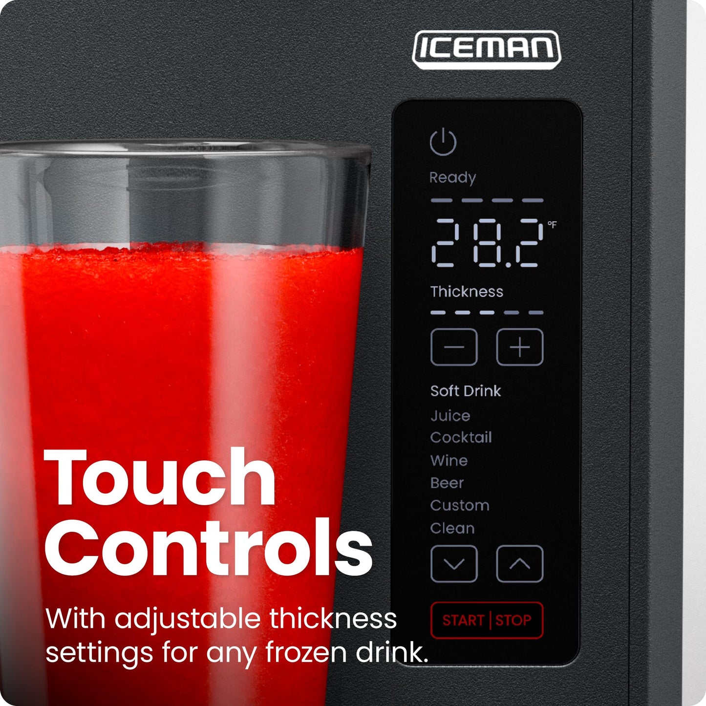 Iceman by Chefman Slush-Ease 68oz Slushie Machine, 48oz Liquid Capacity Frozen Drink Maker & Slushy Machine with 5 Presets and LED Display, Perfect for Frozen Margaritas, Frappes, Smoothies & Shakes